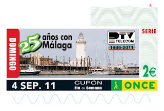 Imagen del cupón de Fin de Semana del 4 de septiembre, dedicado al 25 aniversario de la empresa PTV Telecom en Málaga