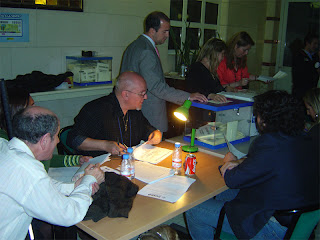 Recuento de votos en la noche electoral en la sede de la Delegación Territorial