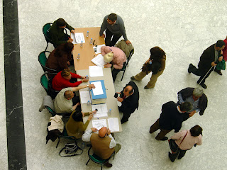 La mesa electoral en funcionamiento