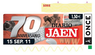 Imagen del cupón del 15 de septiembre dedicado al 70 aniversario del Diario de Jaén