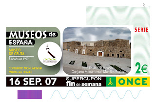 Supercupón dedicado al Museo de Ceuta el 16 de septiembre dentro de la serie dedicada a Museos españoles