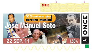 Imagen del cupón del 22 de septiembre dedicado al los 25 años de carrera musical de José Manuel Soto