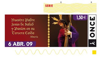 Cupón del lunes santo, 6 de abril, dedicado a la Hermandad de Pasión de Almería