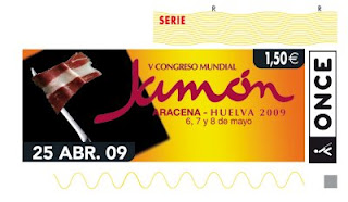 Cupón del sábado 25 de abril dedicado al V Congreso Mundial del Jamón en Aracena, Huelva
