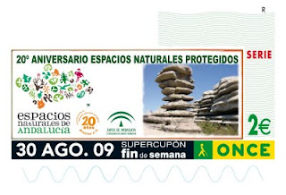 Imagen del cupón del 30 de agosto dedicado al aniversario de los parques naturales andaluces