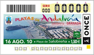 Cupón del 16 de agosto dedicado a la playa de Salobreña en Granada