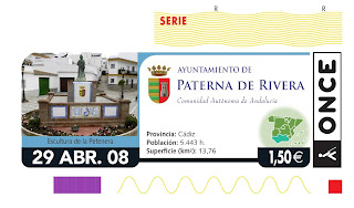 Cupón del 29 de abril dedicado a Paterna de Rivera (Cádiz