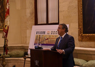 El alcalde de Sevilla, Juan Ignacio Zoido durante su intervención en la presentación del cupón