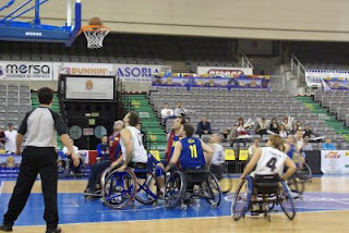 Un momento del partido entre el CD ONCE Andalucía y el Barcelona