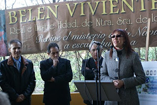 Un momento de la intervención de la presidenta del Consejo en la inauguración del belen