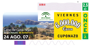 Cuponazo del 24 de agosto dedicado al XX aniversario de la declaración de parque natural del Cabo de Gata