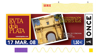 La Puerta de Córdoba, de Carmona, es la imagen del cupón del 17 de marzo, dentro de la serie dedicada a La Ruta de la Plata