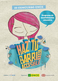 Cartel del XXVIII Concurso Escolar de la ONCE y su Fundación que lleva como lema 'Haz tu barrio accesible'
