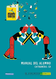 Variación del cartel del Concurso Escolar con fondo azul