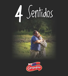 Poster oficial del cortometraje de Campofrío con Pascual y Merche abrazados en una pradera