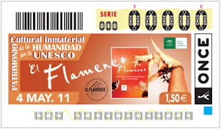 Imagen del cupón del miércoles 4 de mayo, dedicado al Flamenco declarado Patrimonio Cultural Inmaterial de la Humanidad por la UNESCO