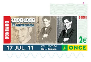 Imagen del cupón de Fin de Semana del 17 de julio dedicado al 75 aniversario de la muerte de Federico García Lorca