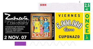 Imagen del Cuponazo dedicado al centenario del pintor jienense Rafael Zabaleta