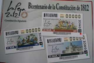 Imagen de los cupones del Bicentenario de la Constitución de 1812