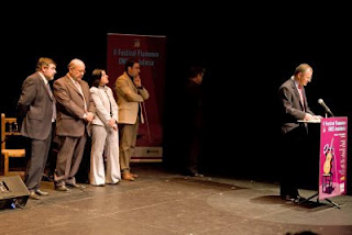 Patricio Cárceles, en el escenario, en un momento de su intervención