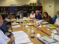 Un aspecto de la mesa de trabajo de la reunión internacional