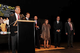 Paulino Plata durante su intervención en la inauguración de la Bienal