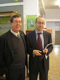 El director provincial del Ministerio de Educación en Melilla, José Luis Estrada y el director de la Agencia Administrativa de la ONCE en Melilla, Juan Carlos Rubio