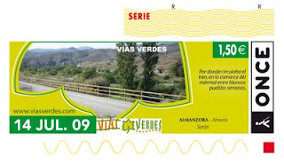 14 de julio, cupón dedicado a las Vías Verdes de Almanzora, en Almería