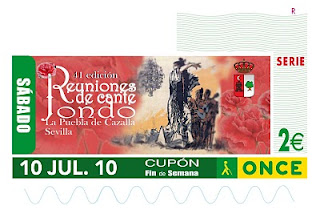 Cupón del sábado 10 de julio dedicado a la 41 reunión de Cante Jondo de La Puebla de Cazalla (Sevilla)