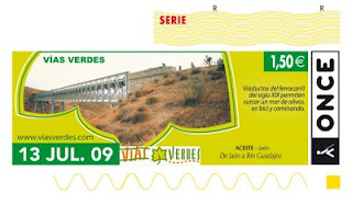 Lunes 13 de julio, cupón dedicado a las Vías Verdes de Aceite, en Jaén
