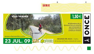 23 de julio, cupón dedicado a las Vías Verdes de los Molinos del Agua, en Huelva
