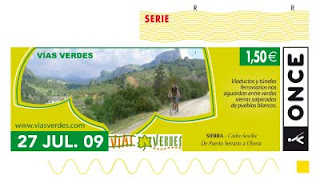 27 de julio, cupón dedicado a las Vías Verdes de la Sierra Cádiz-Sevilla