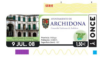 Cupón del 9 de julio dedicado al municipio malagueño de Archidona