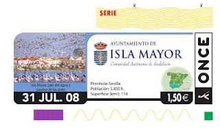 Cupón del 31 de julio, dedicado al municipio sevillano de Isla Mayor