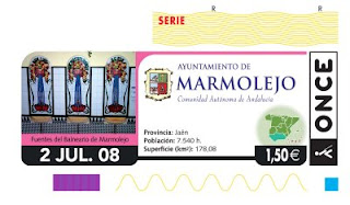 Cupón del 2 de julio, dedicado a la localidad jienense de Marmolejo