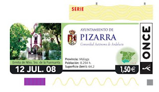 Cupón del 12 de julio dedicado a la localidad malagueña de Pizarra