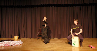 María Ángeles, sobre el escenario, con Ramiroquai