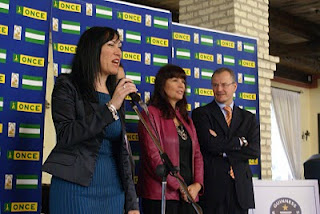 Mónica Madrid, presidenta del consejo Territorial de la ONCE en Andalucía durante su intervención