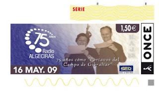 Cupón del sábado 16 demayo dedicado al 75 aniversario de la creación de Radio Algeciras