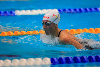 La nadadora sevillana Marta Gómez durante una de sus competiciones