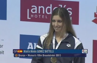 Marta Gómez en el podium