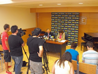 Un aspecto de la rueda de prensa de Jaén