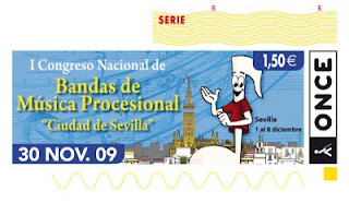cupón del 30 de noviembre dedicado al I Congreso Nacional de Bandas de Música de Sevilla