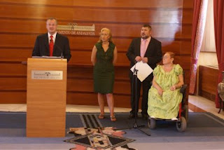 Un momento de la intervención del delegado territorial de la ONCE en Andalucía