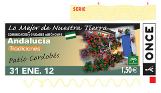 Imagen del cupón del martes 31 de enero dedicado a los patios cordobeses bajo el lema 'Lo mejor de nuestra tierra'