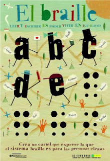 Cartel oficial del concurso escolar de este año, con el braille como protagonista