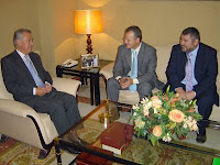 De izquierda a derecha, López Garzón, Patricio Cárceles y Alberto Morillas en un momento de la reunión