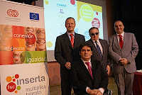 De izquierda a derecha el director general de Discapacidad, el delegado de la ONCE en Andalucía, secretario general de FSC Inserta y director territorial de FSC Inserta