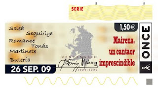 Cupón del 26 de septiembre dedicado al aniversario de Antonio Mairena