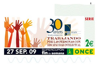 Cupón del 27 de septiembre, dedicado al 30 aniversario de FEAPS